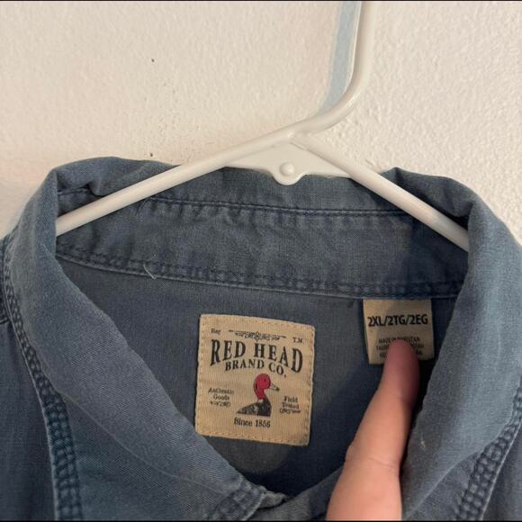 Redhead Brand blue Button down long sleeve Shirt Men's XXL - Picture 6 of 6